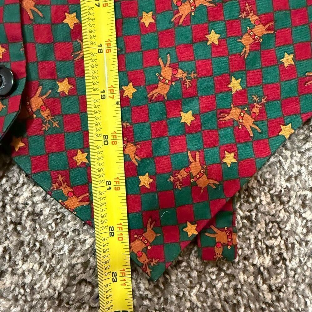 Vintage Westbury Christmas Holiday Plaid Deer Star Vest Medium 90s Novelty - Picture 5 of 5